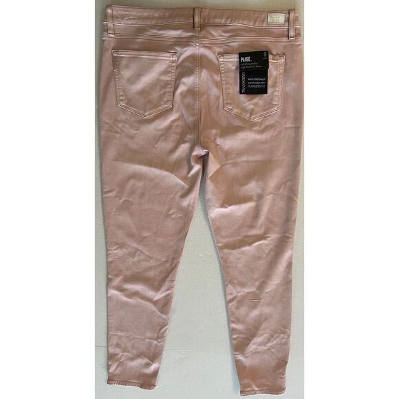 *PAIGE* PINK DENIM WOMEN SZ 33 HOXTON ANKLE STRAIGHT LEG JEANS Made In USA - Picture 3 of 14